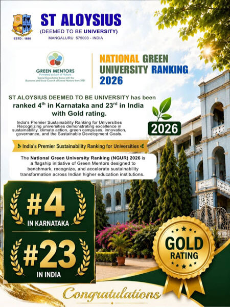 St Aloysius University ranked among India's greenest institutions